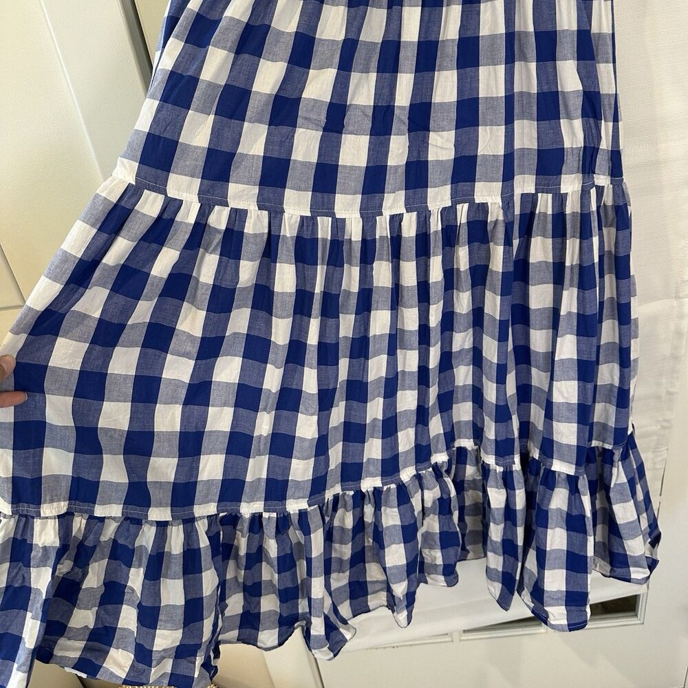 Antonio Melani Dress Women’s Size 12 Blue Gingham Midi Lined Cottagecore Dorothy - Picture 3 of 14
